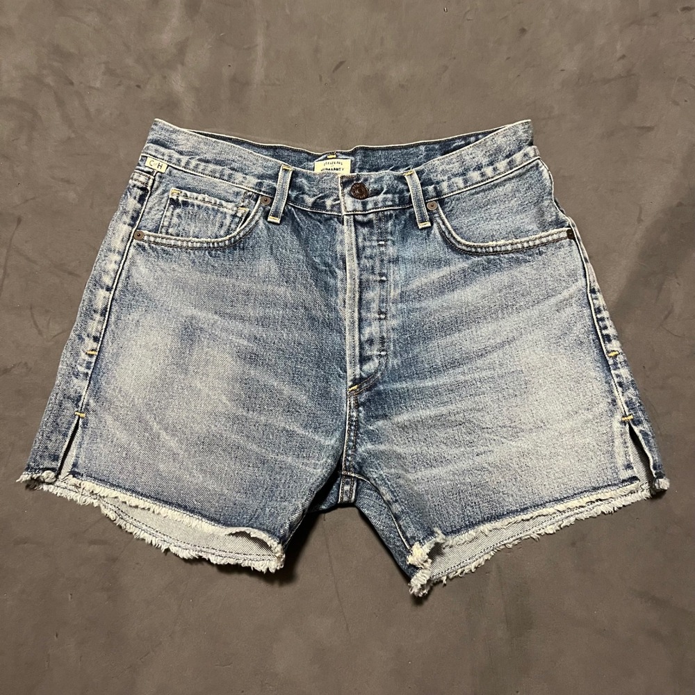 NWT Citizens of Humanity Nikki High Rise Shorts Women 27 Blue Premium Vintage